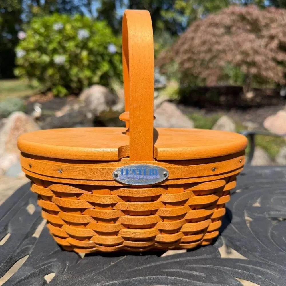 NWOT Longaberger 2000 Century Celebration Cheers Basket Wood Lid Booklet Silver